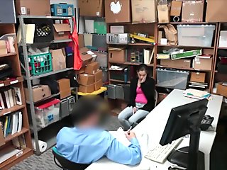 Girl next door caught stealing and fucked by the security